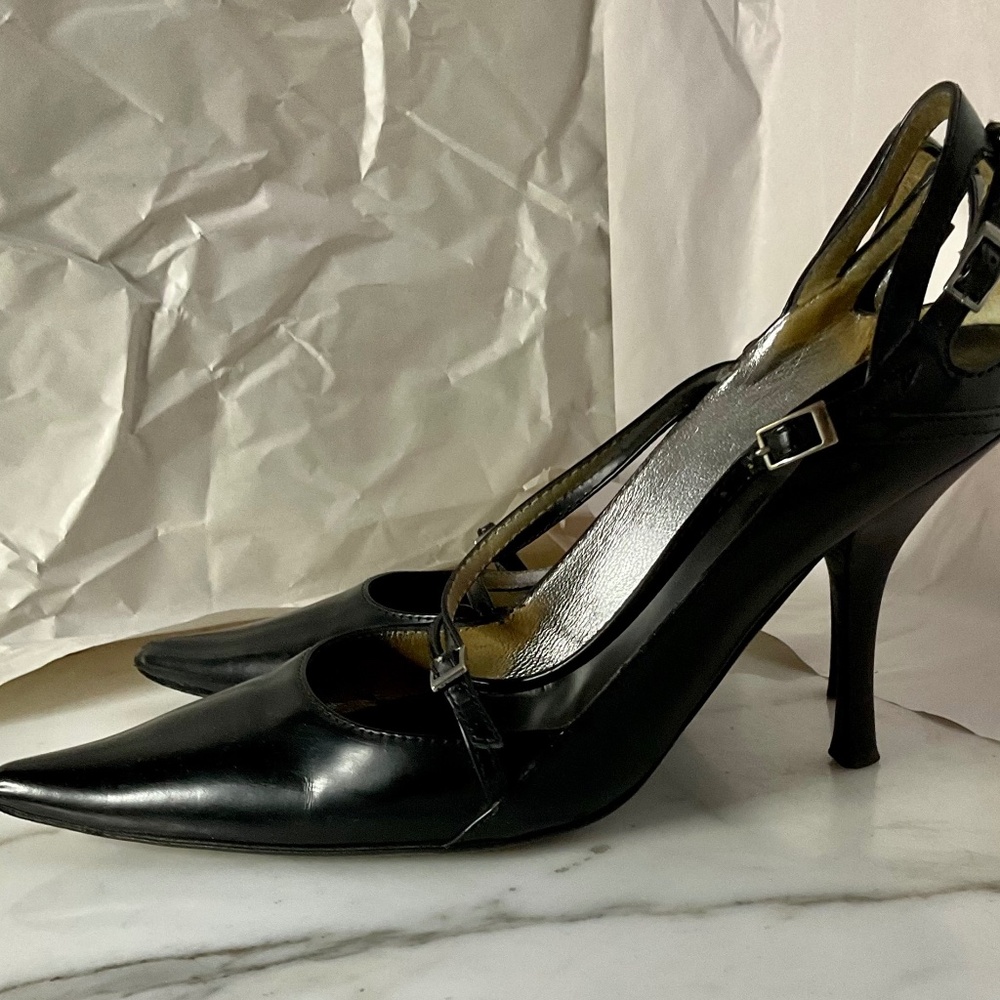 VICINI Black Leather VINTAGE 39 1/2 EU, 8 1/2 US pristine - Picture 4 of 8